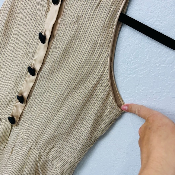 3.1 Phillip Lim Gold Tan Metallic Sequins Pleated Sleeveless midi Dress - Picture 8 of 10